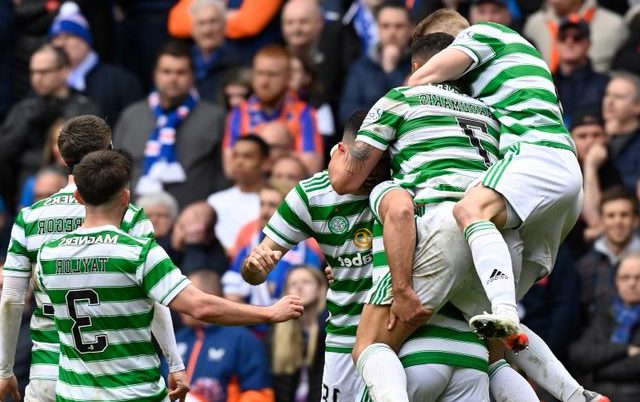 joie des joueurs du Celtic lors du derby Old Firm