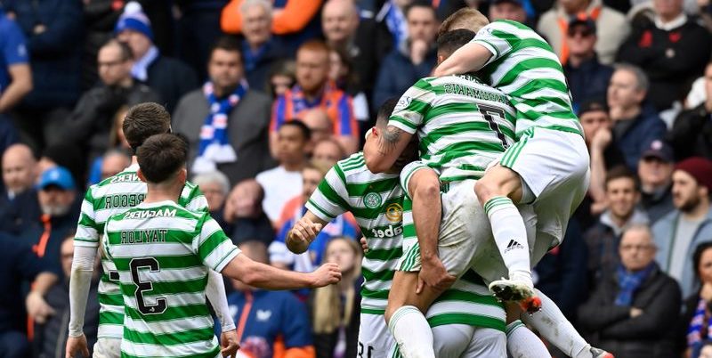 joie des joueurs du Celtic lors du derby Old Firm