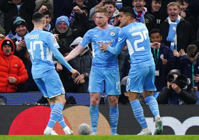 joueurs de man city lors de la victoire face à l'atletico madrid en ligue des champions