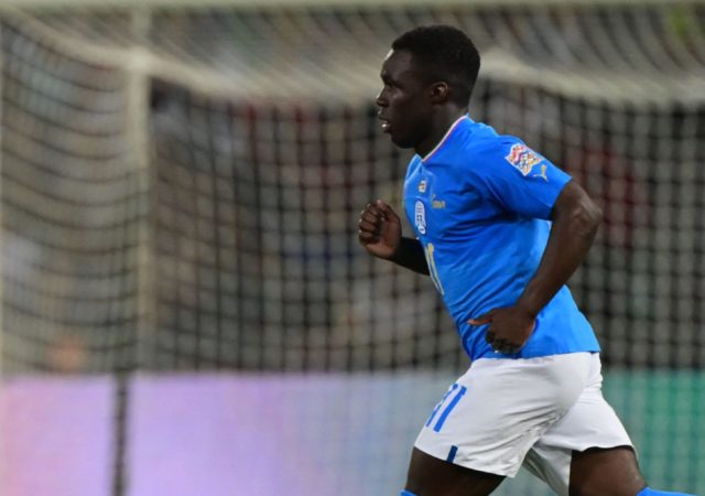 Wilfried Gnonto sous le maillot de la sélection nationale Italienne