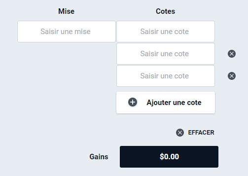 exemple d'un calculateur de cotes sur un site de paris foot