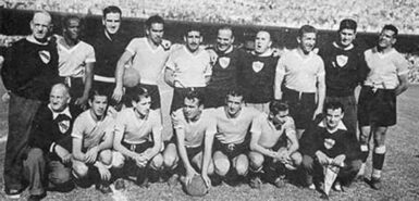 Fanion Pennant Finale Coupe Du Monde 1950 Uruguay Brésil Avec