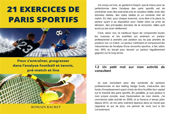 livre : 21 exercices de paris sportifs (Romain Bacret)