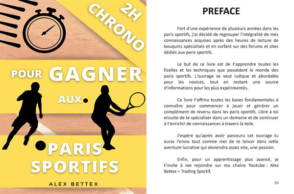livre : 2h chrono pour gagner aux paris sportifs (Alex Bettex)