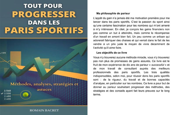 livre : tout pour progresser dans les paris sportifs (Romain Bacret)